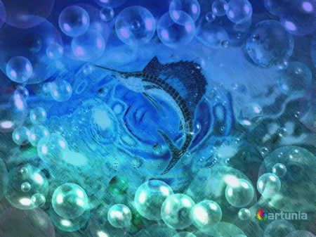 Fishing - fishing, bubbles, digital art, fish, faith