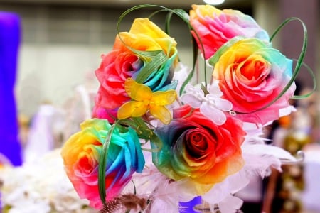 RAINBOW DELICACIES - roses, flowers, colors, rainbow