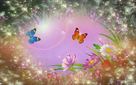 â˜…Sparks Splendorâ˜… - attractions in dreams, vector arts, animals, spring, creative pre-made, love four seasons, digital art, seasons, colors, paintings, butterfly designs, beloved valentines, flowers, sparkles, drawings, butterflies