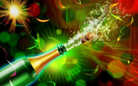 Celebration - champagne, holiday, new year, vector, party