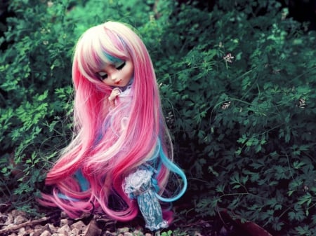 Pink hair doll - girls, doll, toy, cute, pink hair