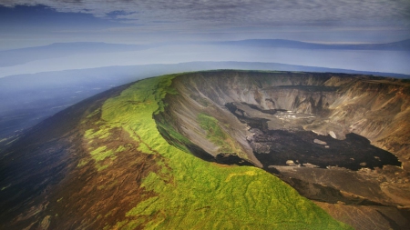 Caldera Volcano - caldera, green, volcano, places