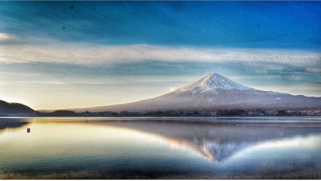 Mount Fuji sunset - fun, sunset, nature, lake, cool, mountain