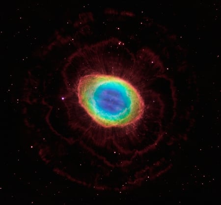 ring nebula - form, true, colors, shape