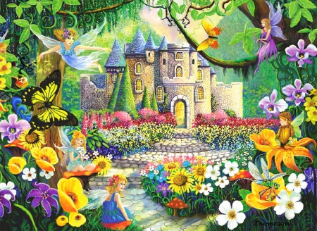 â˜…Fairy Playlandâ˜… - animals, wings, fantasy, nymphs, creative pre-made, fairy playland, insects, digital art, fairies, paintings, butterflies, attractions in dreams, forests, pre-made, gardening, lovely, love four seasons, weird things people wear, beautiful, flowers, colors, drawings