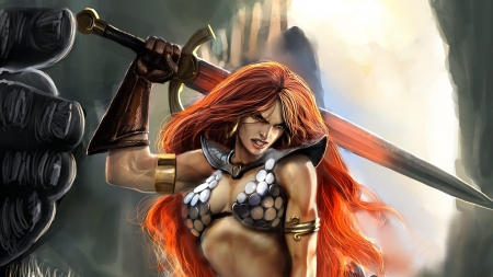 Red Sonja - sonja, movie, cg, red