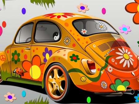 Bettle ride - ride, cute, car, artistic