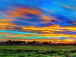 amazing sky over rural village hdr