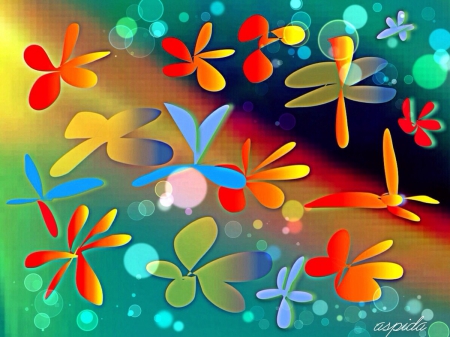 Cheerful colors - pretty, abstract, colors, Digital