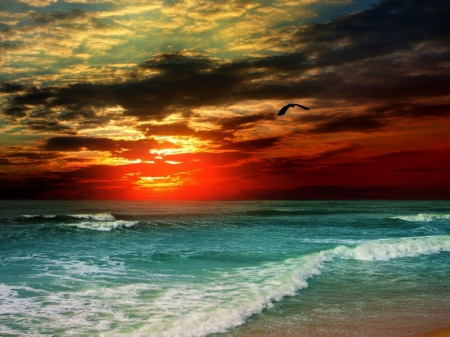 Beautiful sky - sea, nature, beach, sky