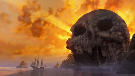 The pirate fairy (2014) - skull, ship, yellow, movie, disney, fantasy, the pirate fairy