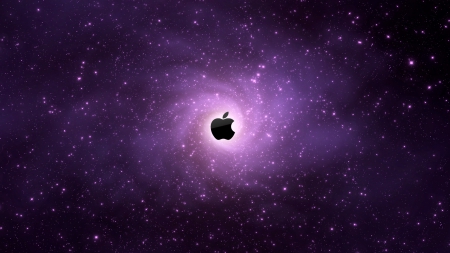 Vortex Black Apple Purple - space, graphics, vortex, logo, galaxies, apple