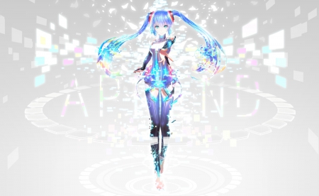 Miku - hatsune, miku, append, pretty, vocaloid, hq, hd