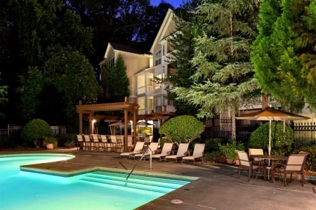 Hotel Resort - hotel, resort, tree, pool