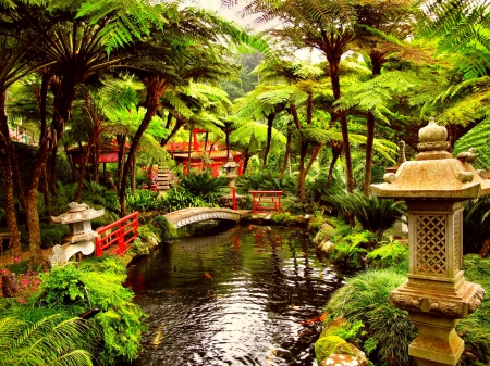 Japanese Garden - Japanese, nature, pond, garden