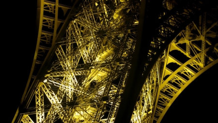 Eiffel Tower - paris, travel, night, architecture, eiffel tower