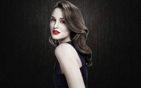 Leighton Meester - beauty, woman, actress, girl, red, leighton meester, black