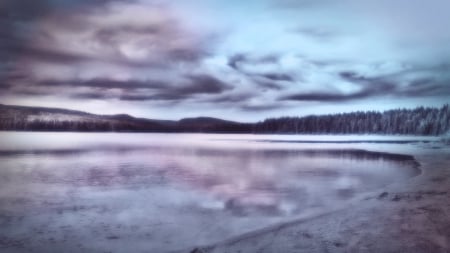 no man's land - nature, wp, sky, lake