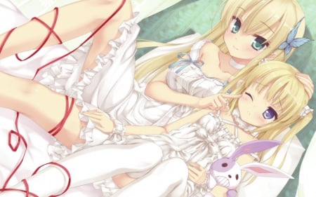 Cute Sisters - girls, boku wa tomodachi, cute, game, blonde, sisters, anime