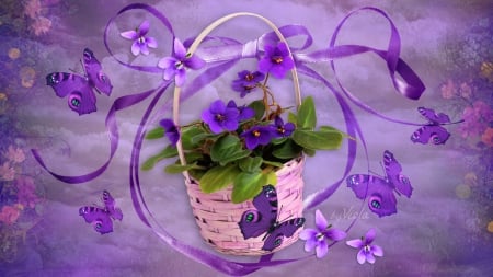 Violets and Butterflies