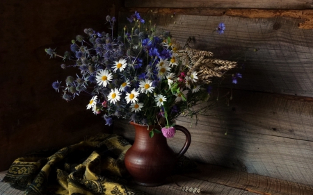 Still life - nature, home style, still life, vase of flowers