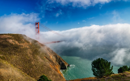 Bridge - sky, popular, wallpaper, clouds, fog, architecture, photo, bridge, bridges