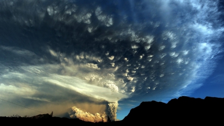 volcano eruption in chile - volcano, mountain, eruption, smoke, ash