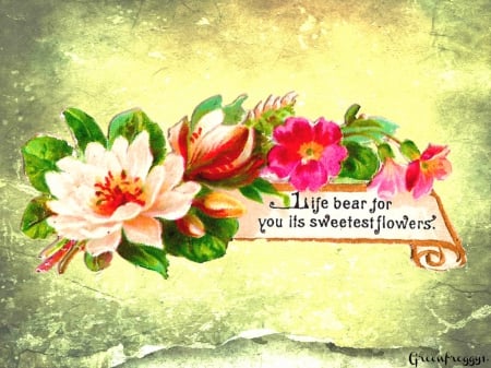 LIFE'S FLOWERS - creation, art, flowers, quote