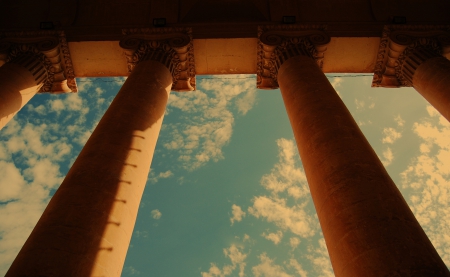 Columns - construction, columns, travel, city, architecture, sky