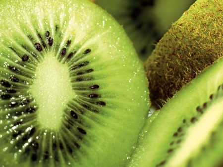 Kiwifruits - kiwifruit, kiwi, fruits, green, kiwifruits, fruit