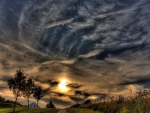 dark clouds at sundown hdr