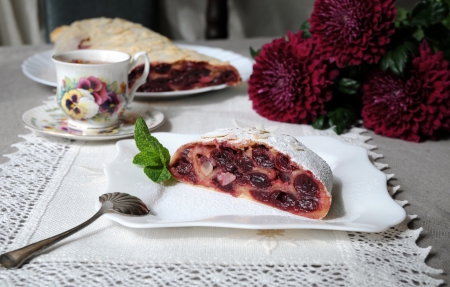 *** Yummy...*** - flowers, sweets, nature, cake