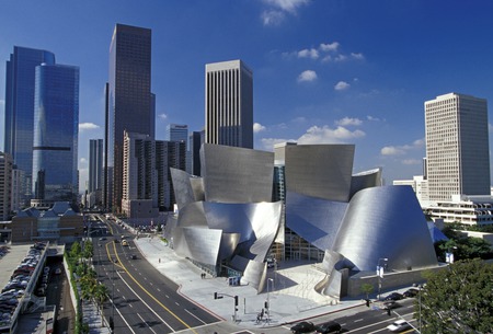 Down Town ~ Los Angeles ~ California - southern california, concert hall, sunny skies, buildings, los angeles, metro, california, walt disney concert hall, down town, metropolis