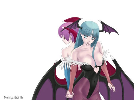 morrigan lilith - lilith, morrigan, anime haot