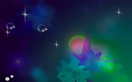 Constellation - flowers, bubbles, cg, stars