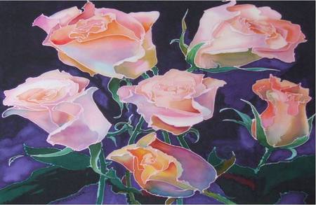 Dreamy Roses - soft pink apricot, art, flowers, roses