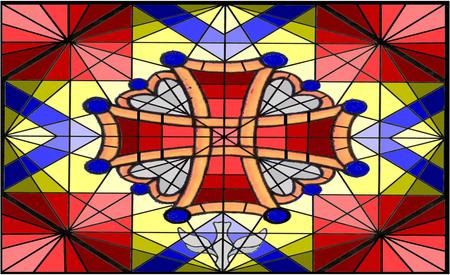 Criss Cross - cross, art, glass, squares