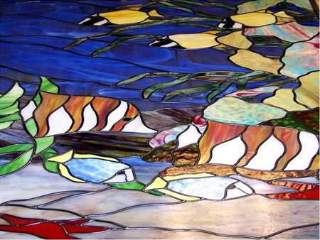 Under the sea - sea, art, reeds, fish