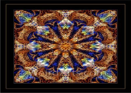 Mosaic Design - mandala, art, on black, mosaic