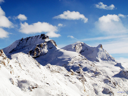 zermatt mountains view1 - nature, skyline, exotic, snow, beauty, mountains