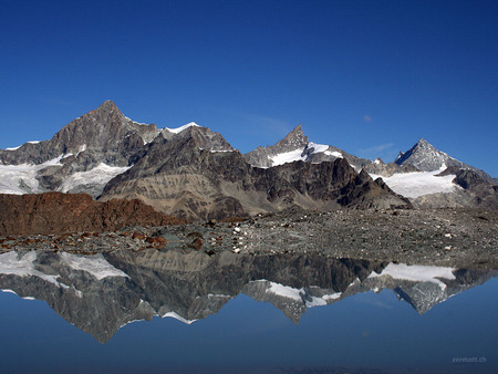 zermatt mountains view3 - nature, snow, beauty, mountains, lakes