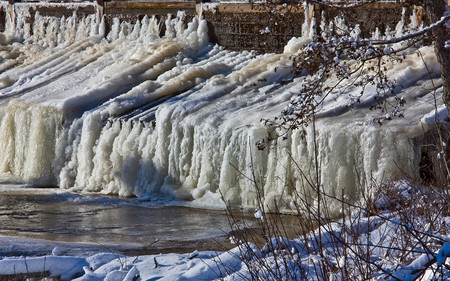 Frozen waterfalls - nature, waterfalls