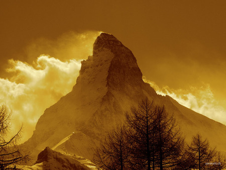 zermatt mountains view6 - nature, skyline, exotic, snow, beauty, mountains