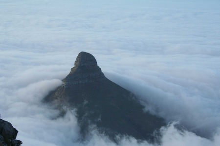 Cape Town  - Lion's Head  - sky, capetown, mountain, lions head, south africa, xxl, cape town, dust, mesa, africa, dual screen, dual monitor, clouds, fog, table mountain