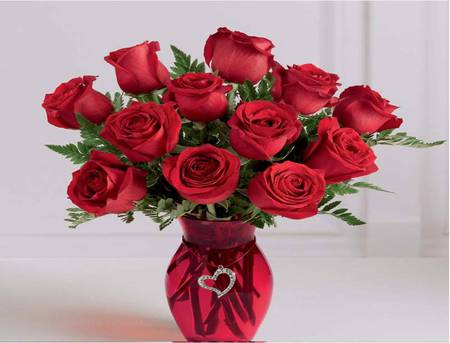 Red Roses in vase - flowers, red roses, vase