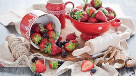 Strawberries - strawberry, strawberries, berry, red, food, berries