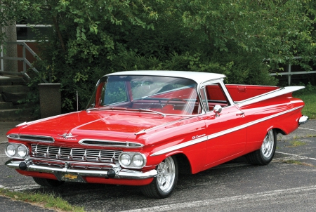 1959-El-Camino - classic, bowtie, gm, red