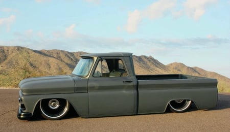 1966-Gmc-Fleetside - GM, Truck, Classic, Lowered