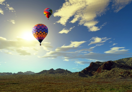 hot air balloon - sport, balloons, hot, air, sun