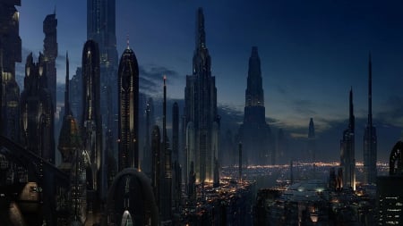 Futuristic Cityscapes - futuristic, cityscapes, fantasy, 3d, buildings